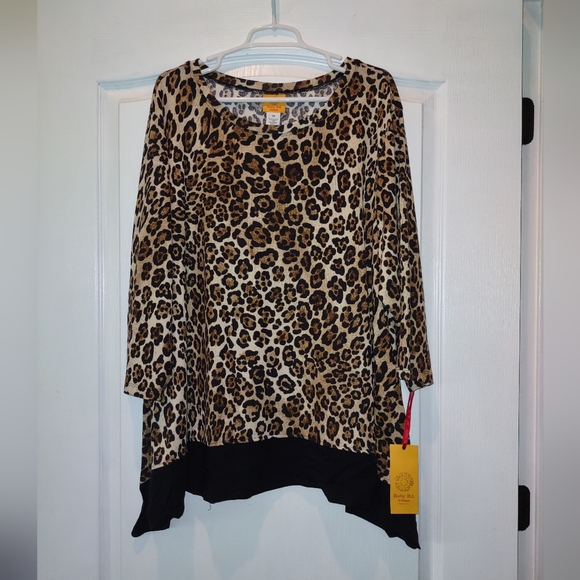 NWT Ruby Rd. Leopard Print Tunic with Black Hem 3X - Picture 7 of 8